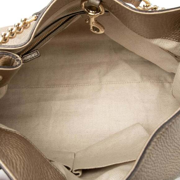 Gucci Soho Tassel Chain Shoulder Bag 308982 Gold Leather Women's GUCCI - Picture 4 of 6